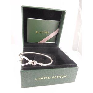 INFINITY KNOT Genuine PANDORA Silver Bangle Bracelet 598893C00 NEW! w Box